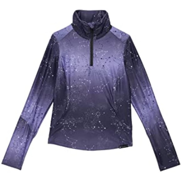 NWT!! Obermeyer Girls Clara 1/4 Zip Baselayer Top Stars Align Size XL - Picture 1 of 9